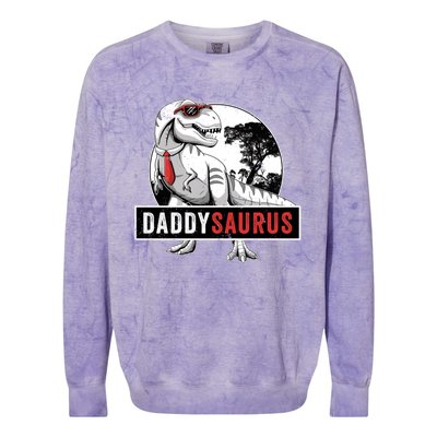 Daddysaurus Funny Daddy Dinosaur Fathers Day Surprise Meaningful Gift Colorblast Crewneck Sweatshirt