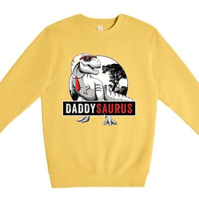 Daddysaurus Funny Daddy Dinosaur Fathers Day Surprise Meaningful Gift Premium Crewneck Sweatshirt