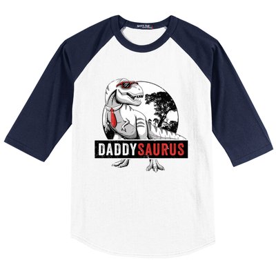 Daddysaurus Funny Daddy Dinosaur Fathers Day Surprise Meaningful Gift Baseball Sleeve Shirt