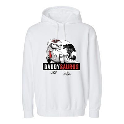 Daddysaurus Funny Daddy Dinosaur Fathers Day Surprise Meaningful Gift Garment-Dyed Fleece Hoodie