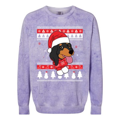 Dachshund Funny Dog Ugly Christmas Gift Colorblast Crewneck Sweatshirt