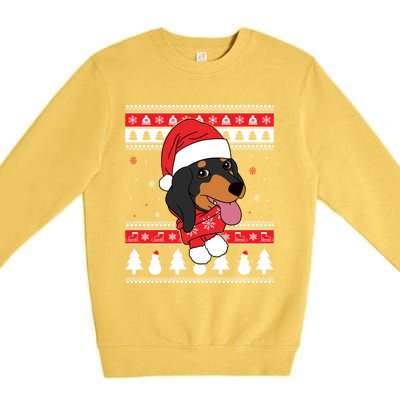 Dachshund Funny Dog Ugly Christmas Gift Premium Crewneck Sweatshirt