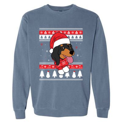 Dachshund Funny Dog Ugly Christmas Gift Garment-Dyed Sweatshirt