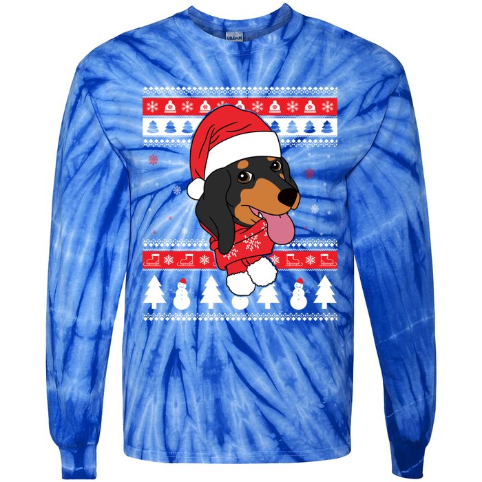 Dachshund Funny Dog Ugly Christmas Gift Tie-Dye Long Sleeve Shirt