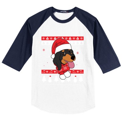 Dachshund Funny Dog Ugly Christmas Gift Baseball Sleeve Shirt