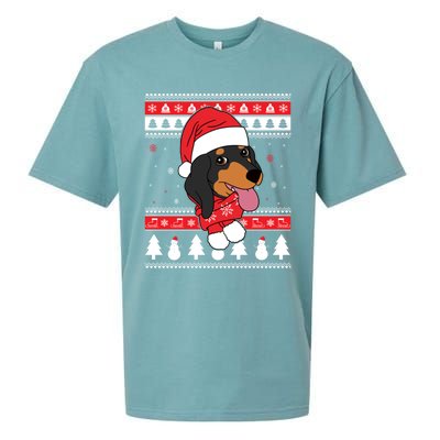 Dachshund Funny Dog Ugly Christmas Gift Sueded Cloud Jersey T-Shirt