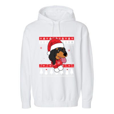 Dachshund Funny Dog Ugly Christmas Gift Garment-Dyed Fleece Hoodie