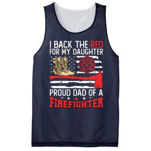 Dad Fireman Daughter Proud Dad Of A Firefighter Daughter Mesh Reversible Basketball Jersey Tank