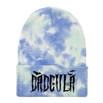 Dadcula Funny Dad Vampire Dad Dracula Halloween Great Gift Tie Dye 12in Knit Beanie