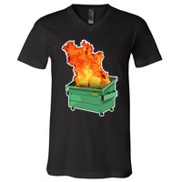 Dumpster Fire V-Neck T-Shirt