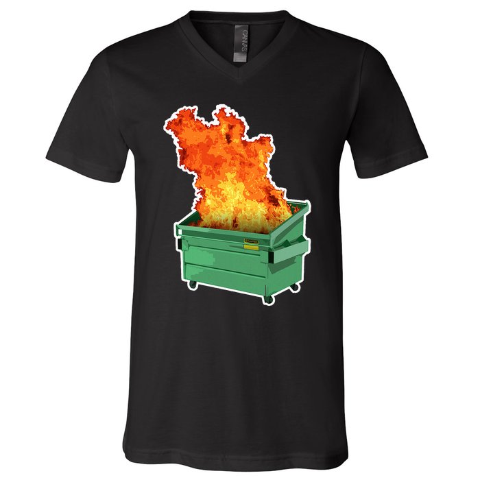 Dumpster Fire V-Neck T-Shirt