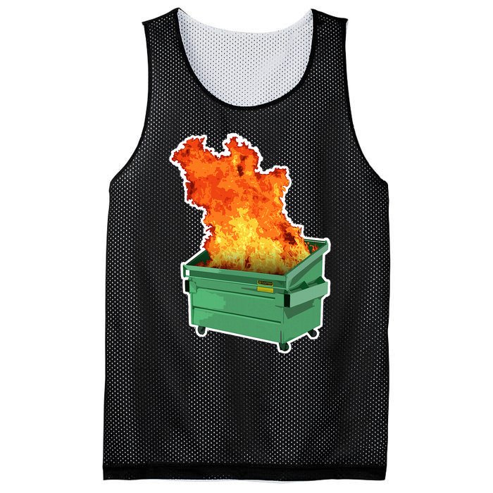 Dumpster Fire Mesh Reversible Basketball Jersey Tank