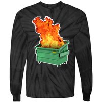 Dumpster Fire Tie-Dye Long Sleeve Shirt