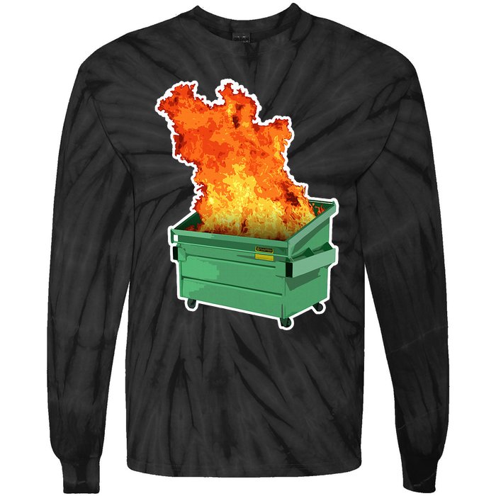 Dumpster Fire Tie-Dye Long Sleeve Shirt