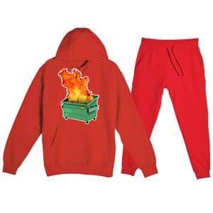 Dumpster Fire Premium Hooded Sweatsuit Set