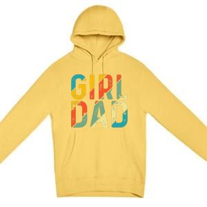 Dad Father Day Proud Dad Of Cute Daughter Dada Retro Premium Pullover Hoodie