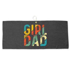 Dad Father Day Proud Dad Of Cute Daughter Dada Retro Large Microfiber Waffle Golf Towel