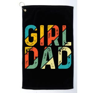 Dad Father Day Proud Dad Of Cute Daughter Dada Retro Platinum Collection Golf Towel