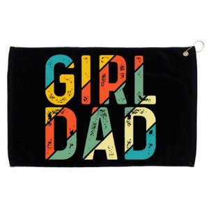 Dad Father Day Proud Dad Of Cute Daughter Dada Retro Grommeted Golf Towel