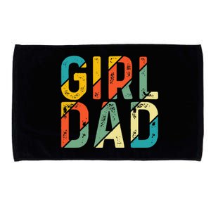 Dad Father Day Proud Dad Of Cute Daughter Dada Retro Microfiber Hand Towel