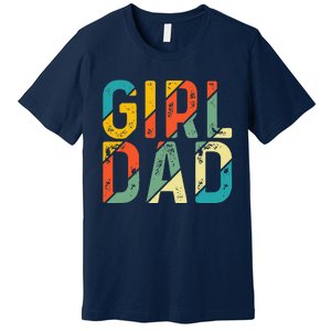 Dad Father Day Proud Dad Of Cute Daughter Dada Retro Premium T-Shirt