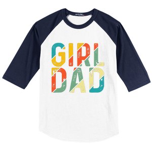 Dad Father Day Proud Dad Of Cute Daughter Dada Retro Baseball Sleeve Shirt