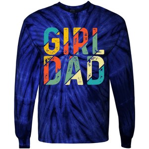 Dad Father Day Proud Dad Of Cute Daughter Dada Retro Tie-Dye Long Sleeve Shirt