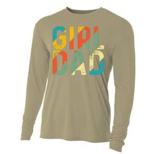 Dad Father Day Proud Dad Of Cute Daughter Dada Retro Cooling Performance Long Sleeve Crew