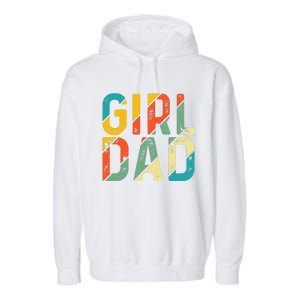 Dad Father Day Proud Dad Of Cute Daughter Dada Retro Garment-Dyed Fleece Hoodie