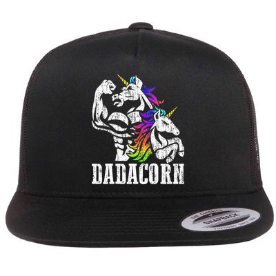 Dadacorn Fathers Day Gift for Dad of Unicorn Daughter Flatbill Hat
