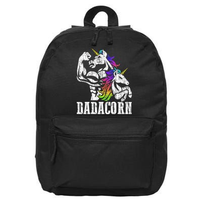 Dadacorn Fathers Day Gift for Dad of Unicorn Daughter 16 in Basic Backpack
