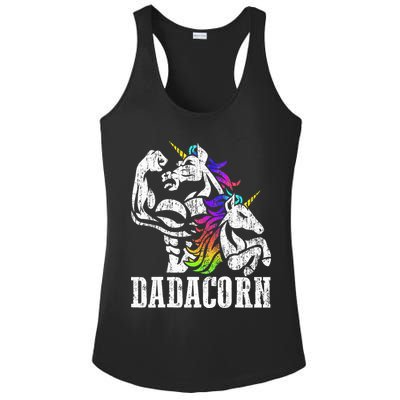 Dadacorn Fathers Day Gift for Dad of Unicorn Daughter Ladies PosiCharge Competitor Racerback Tank