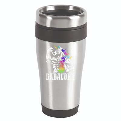Dadacorn Fathers Day Gift for Dad of Unicorn Daughter 16oz Travel Tumbler