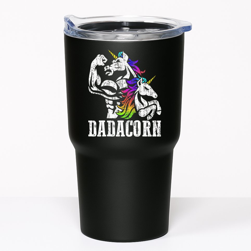 Dadacorn Fathers Day Gift for Dad of Unicorn Daughter Tumbler