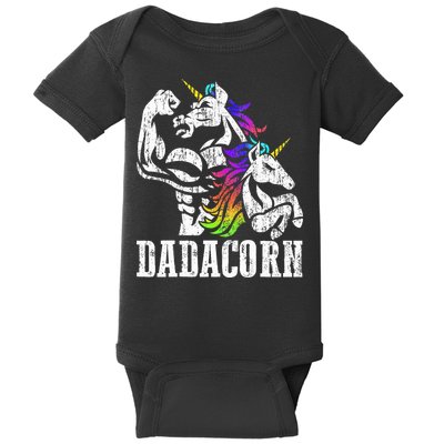 Dadacorn Fathers Day Gift for Dad of Unicorn Daughter Baby Bodysuit