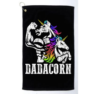 Dadacorn Fathers Day Gift for Dad of Unicorn Daughter Golf Towel