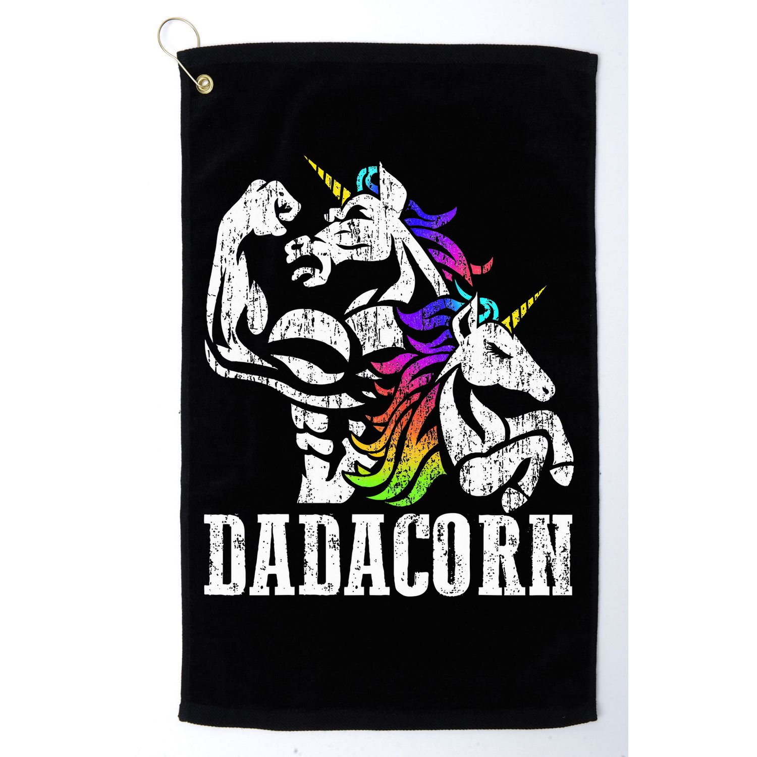Dadacorn Fathers Day Gift for Dad of Unicorn Daughter Golf Towel