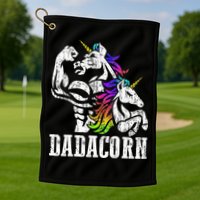 Dadacorn Fathers Day Gift for Dad of Unicorn Daughter Golf Towel