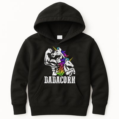 Dadacorn Fathers Day Gift for Dad of Unicorn Daughter Kids Hoodie