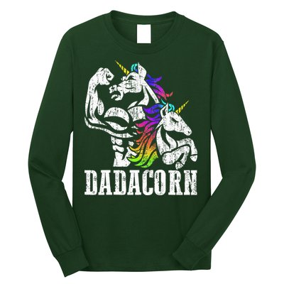 Dadacorn Fathers Day Gift for Dad of Unicorn Daughter Long Sleeve Shirt