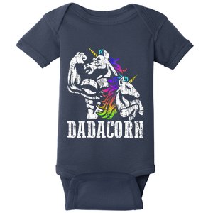 Dadacorn Fathers Day Gift for Dad of Unicorn Daughter Baby Bodysuit