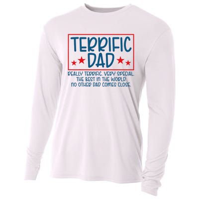 Dad Fathers Day Funny Donald Trump Terrific Dad Cooling Performance Long Sleeve Crew