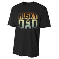 Daddy Fathers Day Pet Husky Dad Dog Lover Siberian Husky Performance Sprint T-Shirt