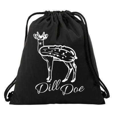 DillDoe Funny Deer Dill Doe Pickle Meme Mashup Drawstring Bag