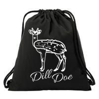 DillDoe Funny Deer Dill Doe Pickle Meme Mashup Drawstring Bag
