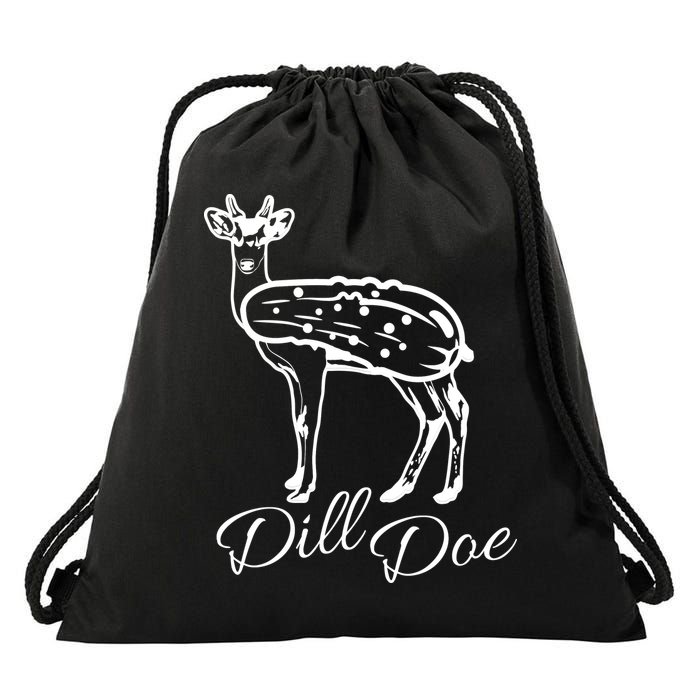 DillDoe Funny Deer Dill Doe Pickle Meme Mashup Drawstring Bag