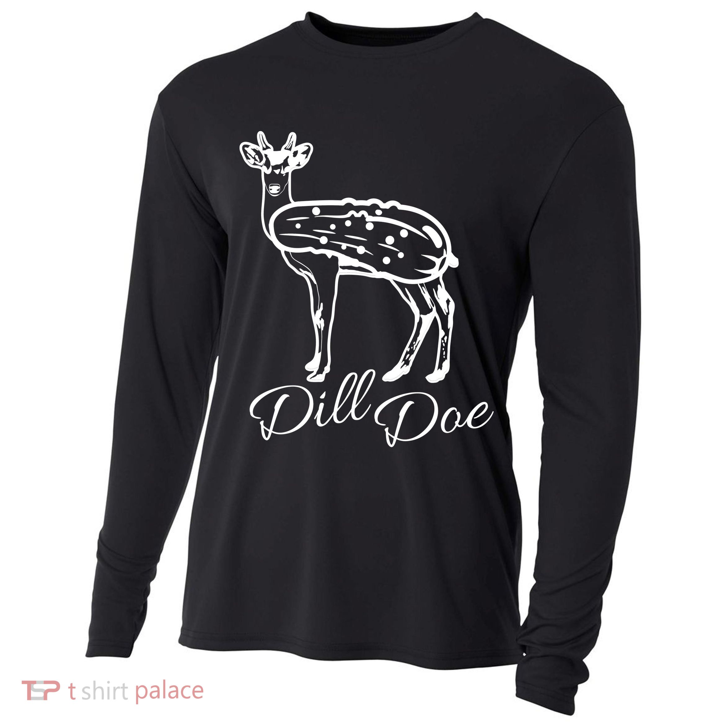 DillDoe Funny Deer Dill Doe Pickle Meme Mashup Cooling Performance Long Sleeve Crew