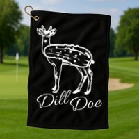 DillDoe Funny Deer Dill Doe Pickle Meme Mashup Golf Towel