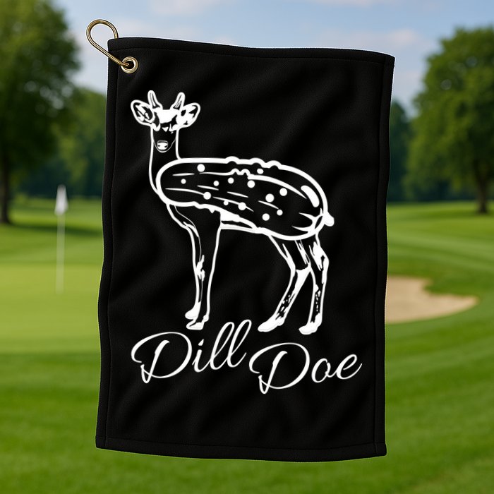 DillDoe Funny Deer Dill Doe Pickle Meme Mashup Golf Towel