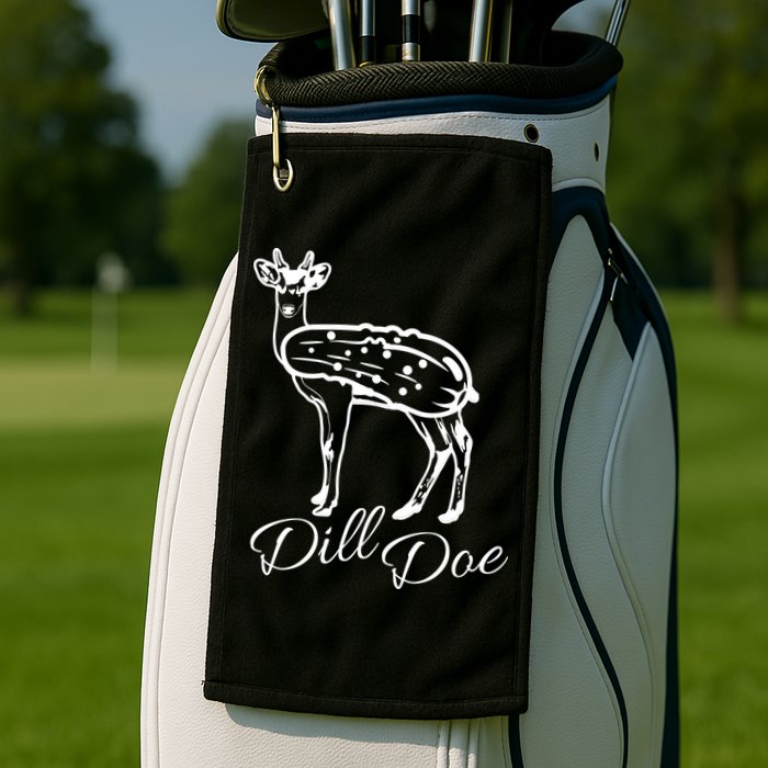DillDoe Funny Deer Dill Doe Pickle Meme Mashup Golf Towel
